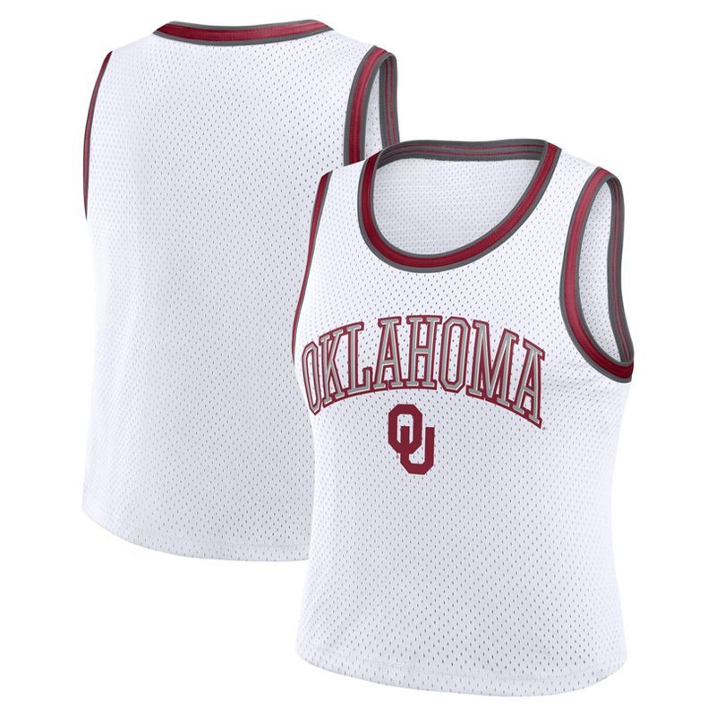 slide 3 of 3, NCAA Oklahoma Sooners Women's White Cropped Jersey - XL, 1 ct