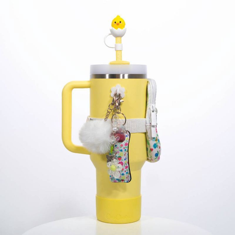 slide 12 of 12, CharCharms 4pk Easter Straw Toppers, 4 ct