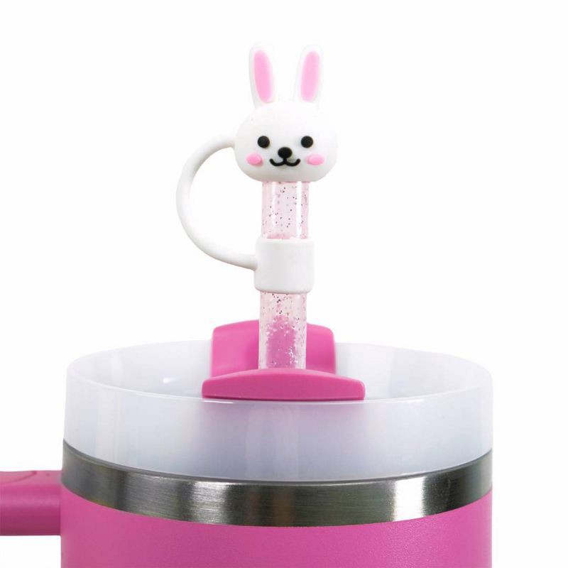 slide 7 of 12, CharCharms 4pk Easter Straw Toppers, 4 ct