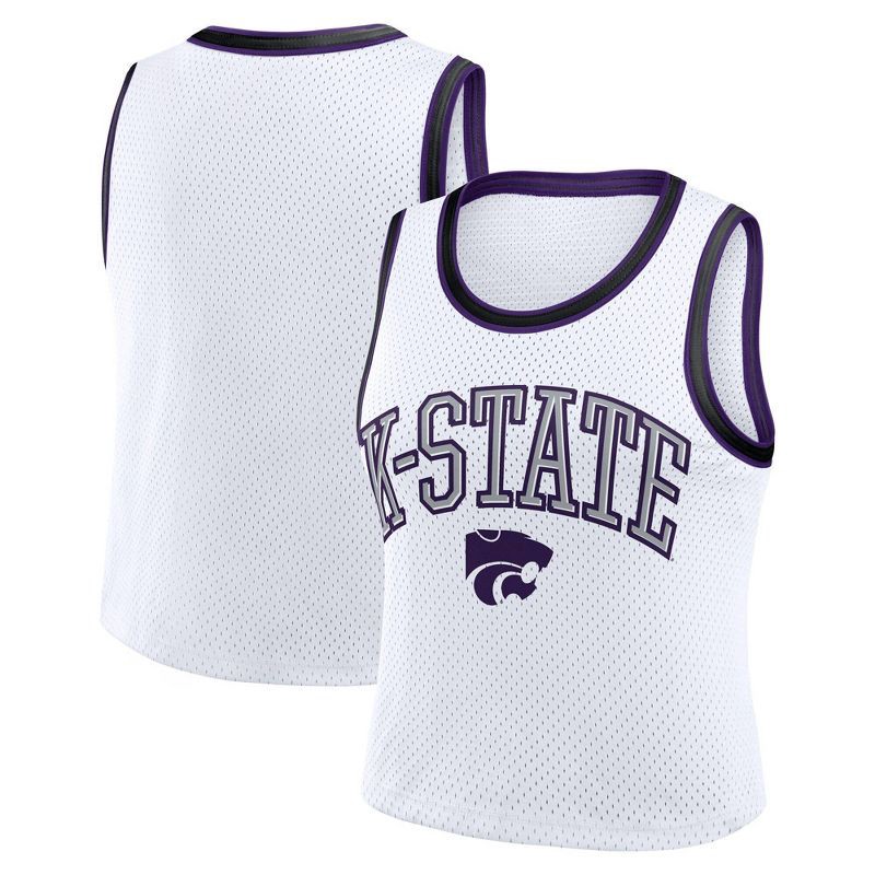 slide 3 of 3, NCAA Kansas State Wildcats Women's White Cropped Jersey - XXL, 1 ct