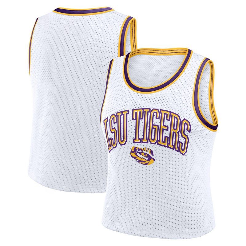 slide 3 of 3, NCAA LSU Tigers Women's White Cropped Jersey - XXL, 1 ct