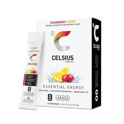 CELSIUS On The Go Powder Sticks Cranberry Lemon Essential Energy - 14pk Sticks
