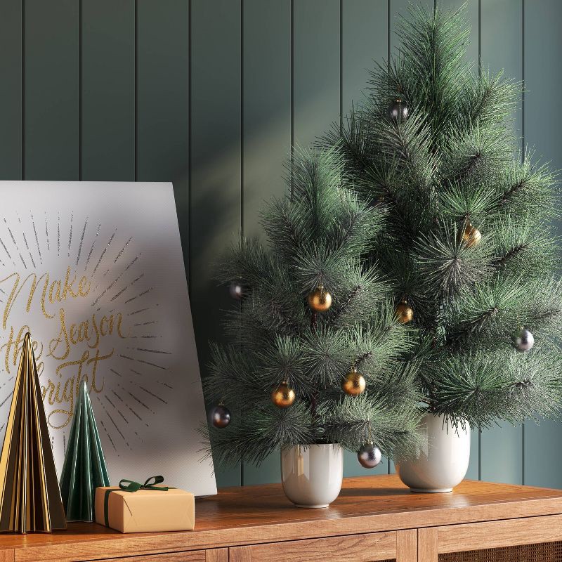 slide 2 of 4, 30" Shimmer Long Needle Christmas Artificial Tree - Threshold™, 1 ct