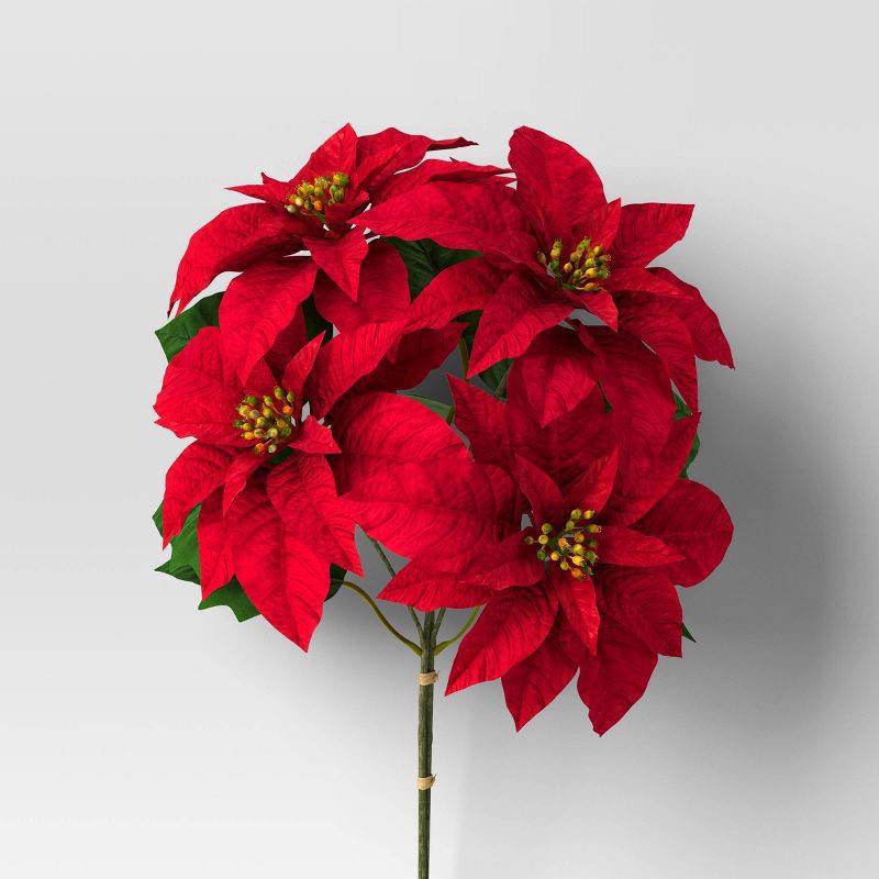 slide 3 of 3, Luxe Poinsettia Artificial Christmas Stem - Threshold™, 1 ct