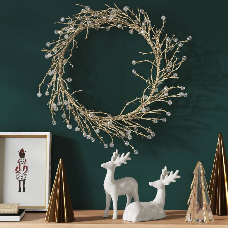 slide 2 of 3, Gold Branch Luxe Christmas Wreath - Threshold™, 1 ct