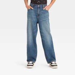 Boys' Mid-Rise Baggy Jeans - art class™ Medium Wash 10