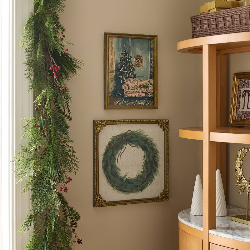 slide 2 of 3, Threshold designed w/Studio McGee 11"x14" Moody Christmas Scene Framed Wall Art - Threshold™ designed with Studio McGee, 1 ct