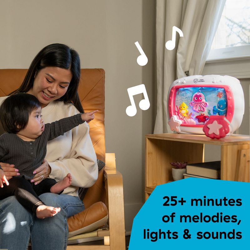 slide 3 of 7, Baby Einstein Sea Dreams Soother Musical Crib Toy and Sound Machine - Pink, 1 ct