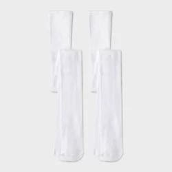 Girls' 2pk Cotton Tights - Cat & Jack™ Ivory L