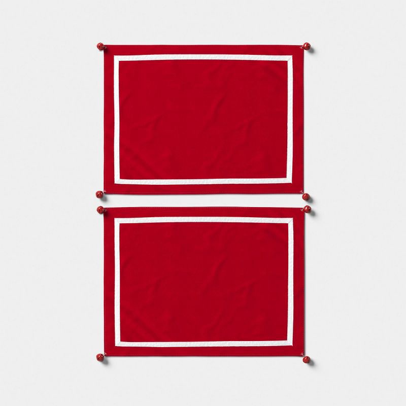 slide 4 of 4, 2pk Christmas Reversible Jingle Bells Placemats - Threshold™, 2 ct