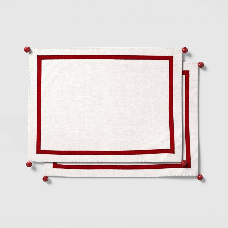 slide 1 of 4, 2pk Christmas Reversible Jingle Bells Placemats - Threshold™, 2 ct