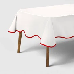 104"x60" Red Scallop Tablecloth - Threshold™