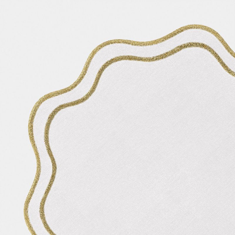 slide 4 of 4, 2pk Christmas Chargers Natural Scallop Gold Rim - Threshold™, 2 ct