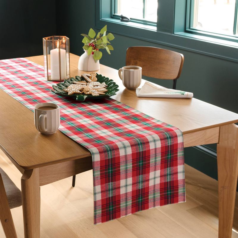 slide 2 of 3, 72"x12" Reversible Plaid Table Runner - Threshold™, 1 ct