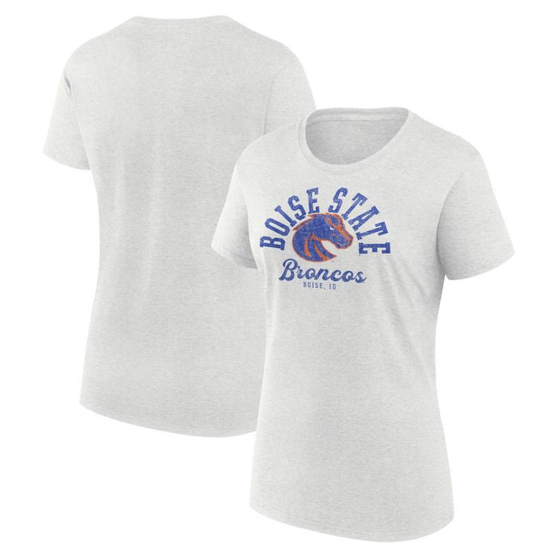 slide 3 of 3, NCAA Boise State Broncos Men's Oatmeal Heather Crew T-Shirt - L, 1 ct
