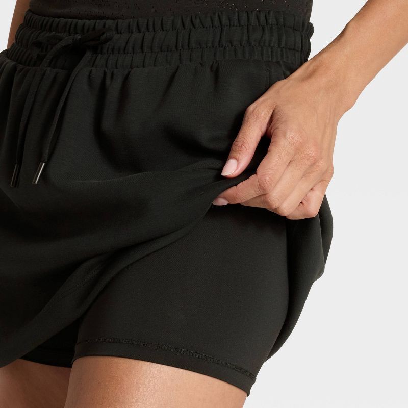 slide 3 of 5, Women's Airy Sleek Skort - All In Motion™ Black S, 1 ct