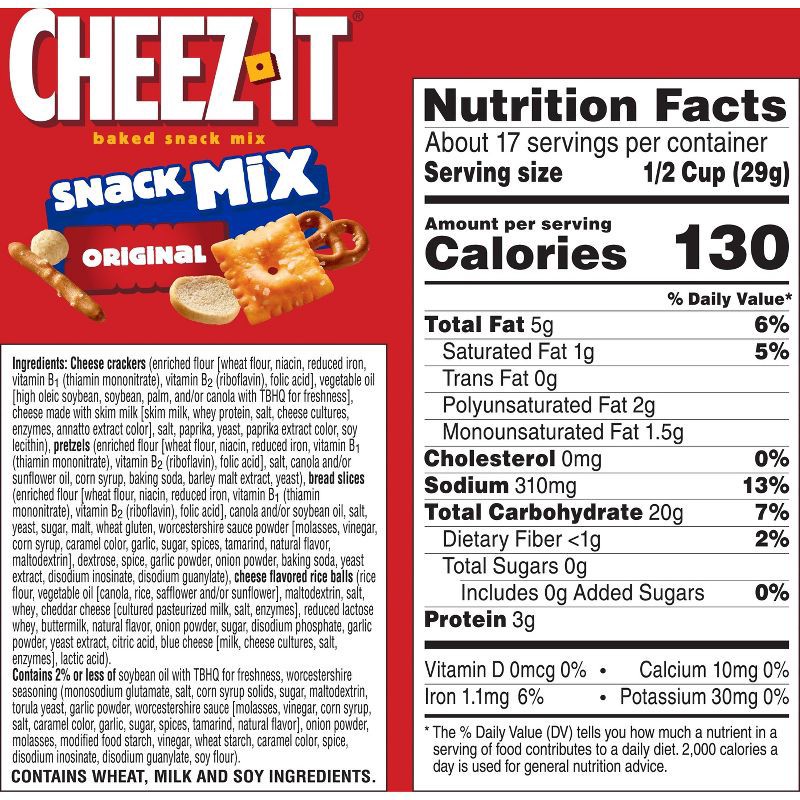 slide 3 of 8, Cheez-It Baked Snack Mix Crackers Original - 17.8oz, 17.8 oz