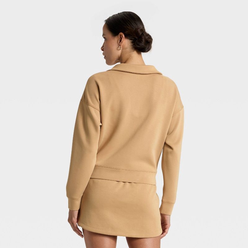 slide 2 of 3, Women's Airy Sleek Polo Shirt - All In Motion™ Tan S, 1 ct