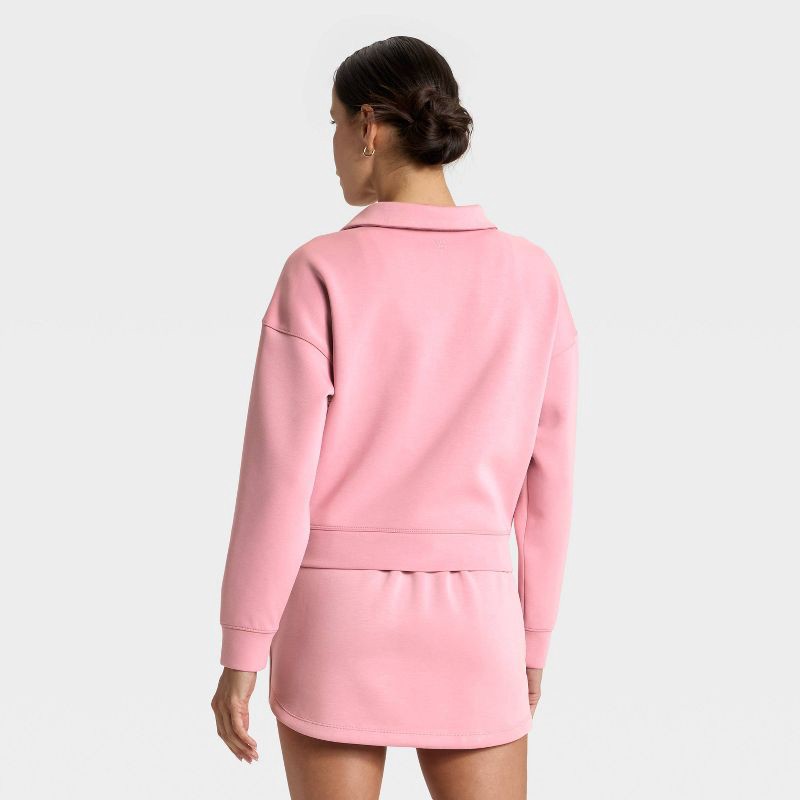 slide 2 of 3, Women's Airy Sleek Polo Sweatshirt - All In Motion™ Mauve XXL, 1 ct