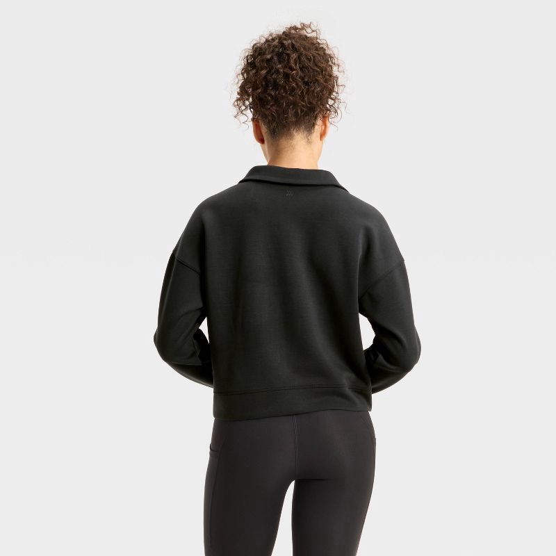 slide 2 of 3, Women's Airy Sleek Polo Sweatshirt - All In Motion™ Black Onyx S, 1 ct