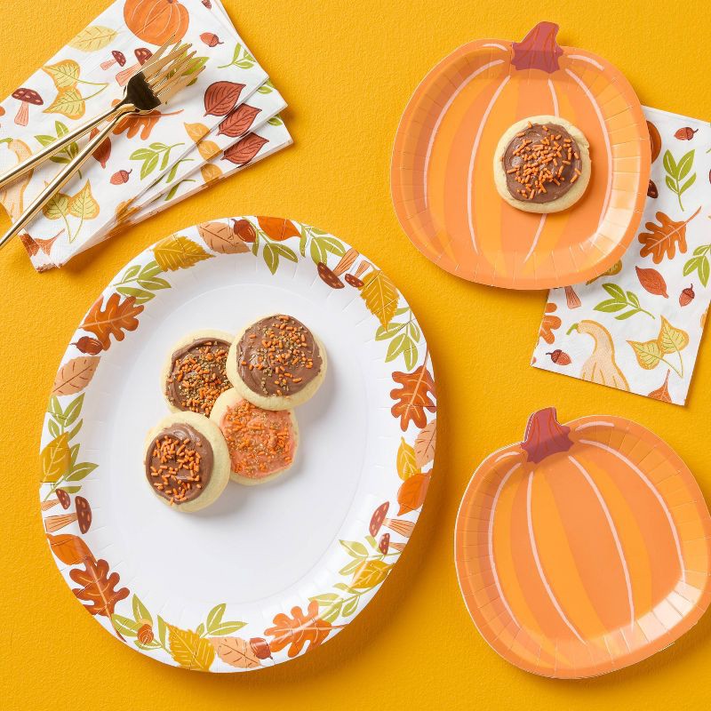 slide 2 of 3, 20ct Thanksgiving Harvest Pattern Guest Paper Towel Napkin - Spritz™, 20 ct