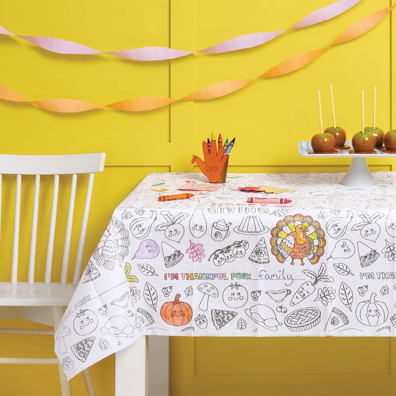 slide 2 of 3, Thanksgiving Color Your Own Table Cover - Spritz™, 1 ct