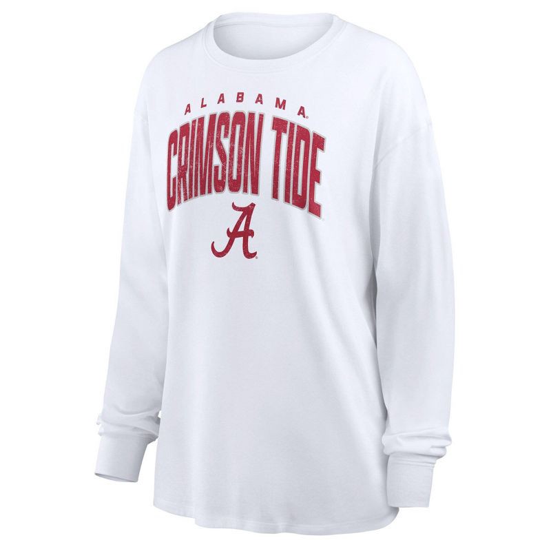 slide 1 of 3, NCAA Alabama Crimson Tide Women's White Long Sleeve T-Shirt - S, 1 ct