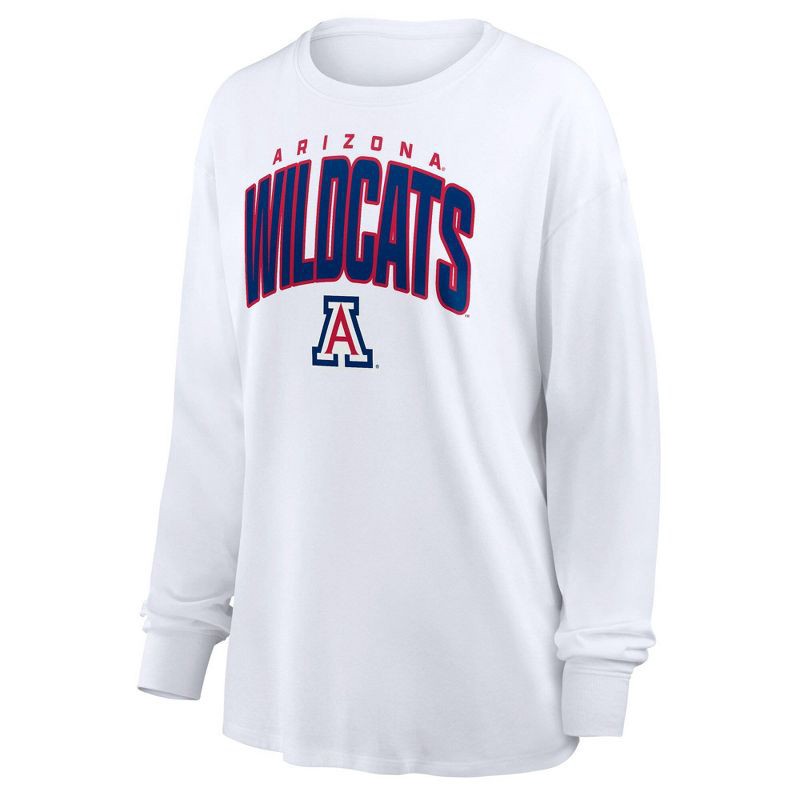 slide 1 of 3, NCAA Arizona Wildcats Women's White Long Sleeve T-Shirt - S, 1 ct