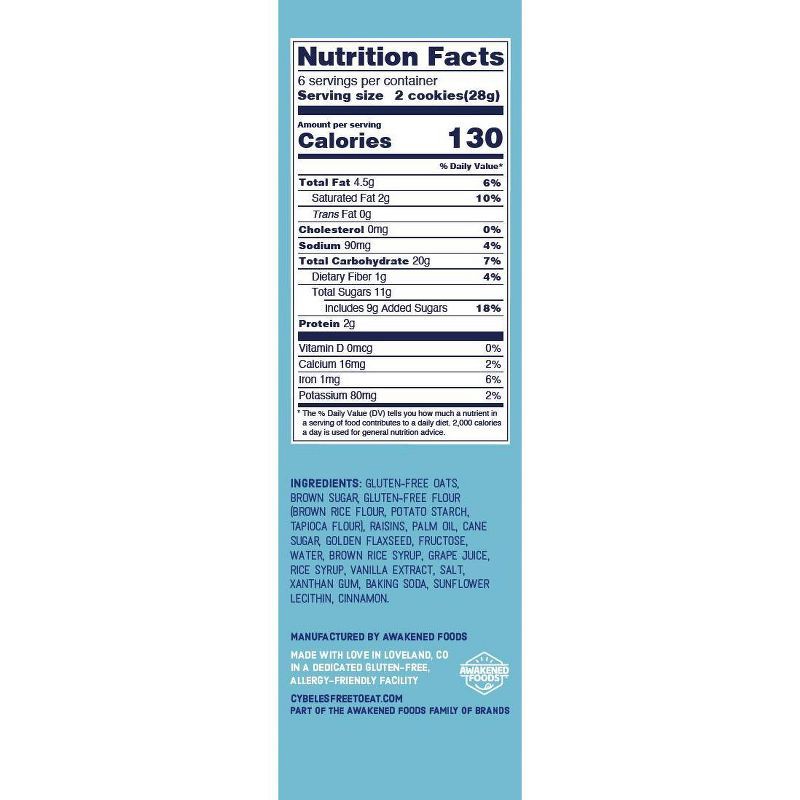 slide 2 of 5, Cybele's Free to Eat Gluten-Free Soft Baked Oatmeal Raisin Cookies - 6oz, 6 oz