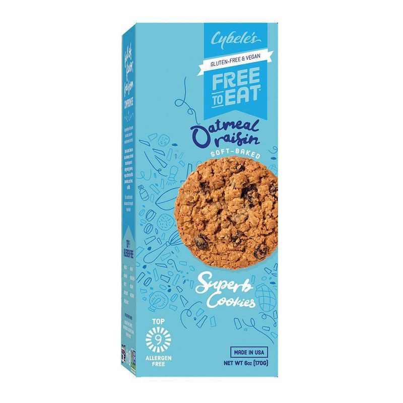 slide 1 of 5, Cybele's Free to Eat Gluten-Free Soft Baked Oatmeal Raisin Cookies - 6oz, 6 oz
