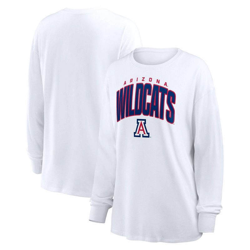 slide 3 of 3, NCAA Arizona Wildcats Women's White Long Sleeve T-Shirt - M, 1 ct