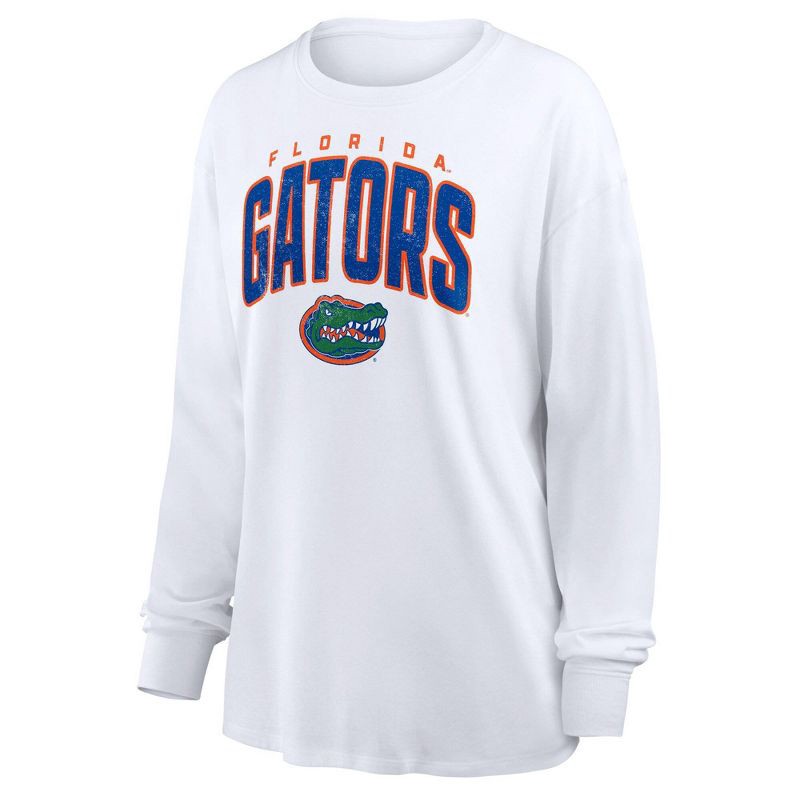 slide 1 of 3, NCAA Florida Gators Women's White Long Sleeve T-Shirt - M, 1 ct