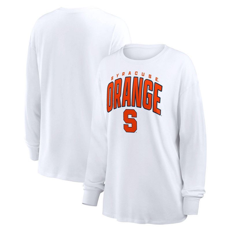 slide 3 of 3, NCAA Syracuse Orange Women's White Long Sleeve T-Shirt - M, 1 ct