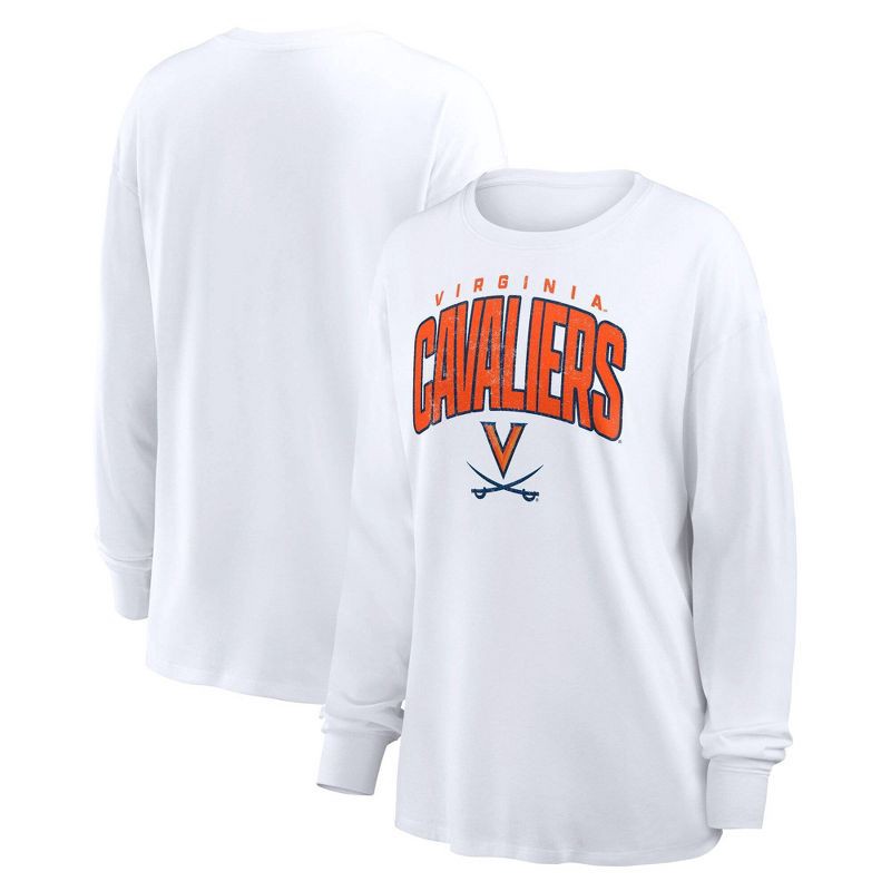 slide 3 of 3, NCAA Virginia Cavaliers Women's White Long Sleeve T-Shirt - M, 1 ct
