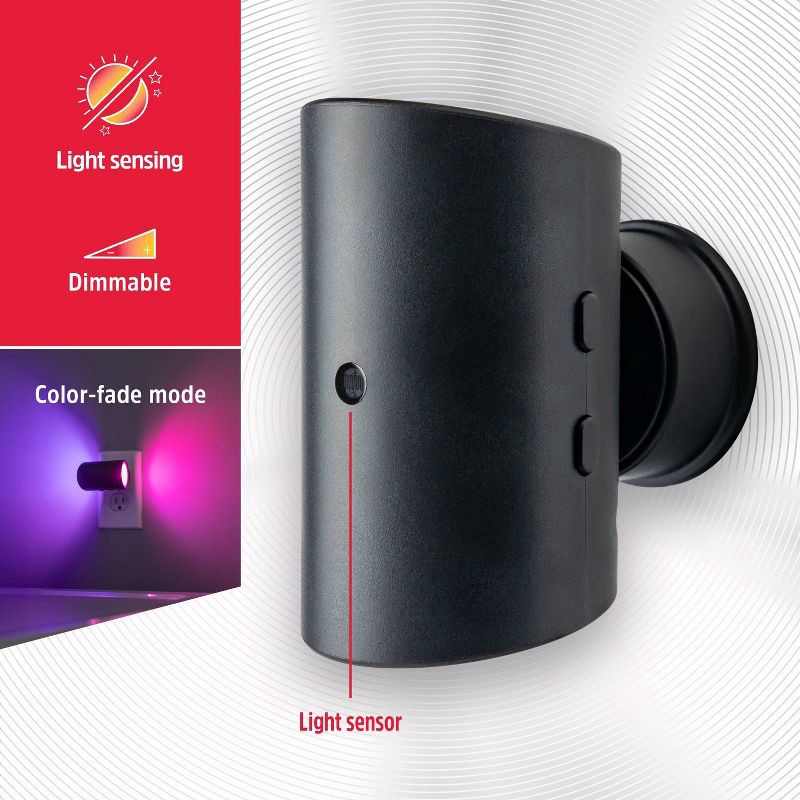 slide 2 of 8, Energizer Swivel Dual Control Sconce Color-Changing Light-Sensing Dimmable Night Light, 1 ct