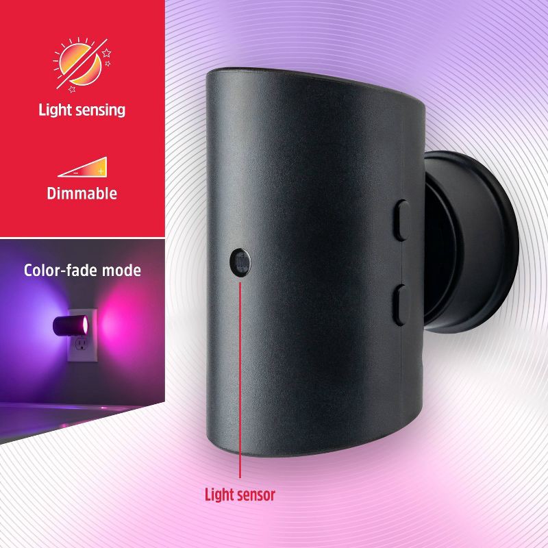 slide 3 of 8, Energizer Swivel Dual Control Sconce Color-Changing Light-Sensing Dimmable Night Light, 1 ct