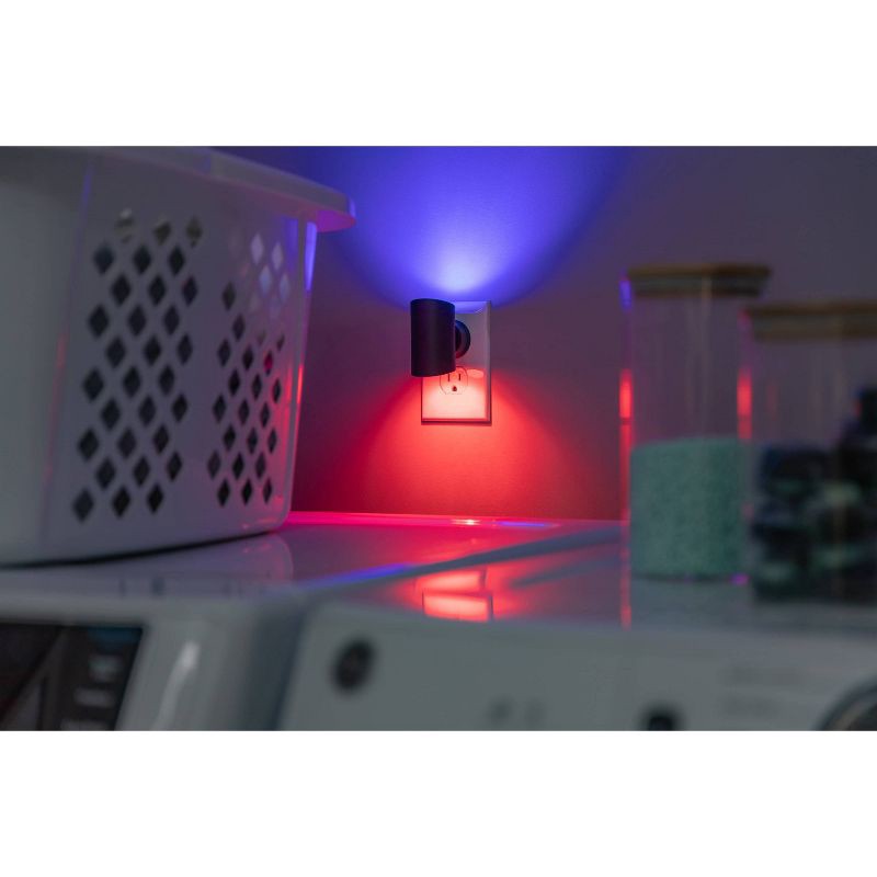 slide 7 of 8, Energizer Swivel Dual Control Sconce Color-Changing Light-Sensing Dimmable Night Light, 1 ct