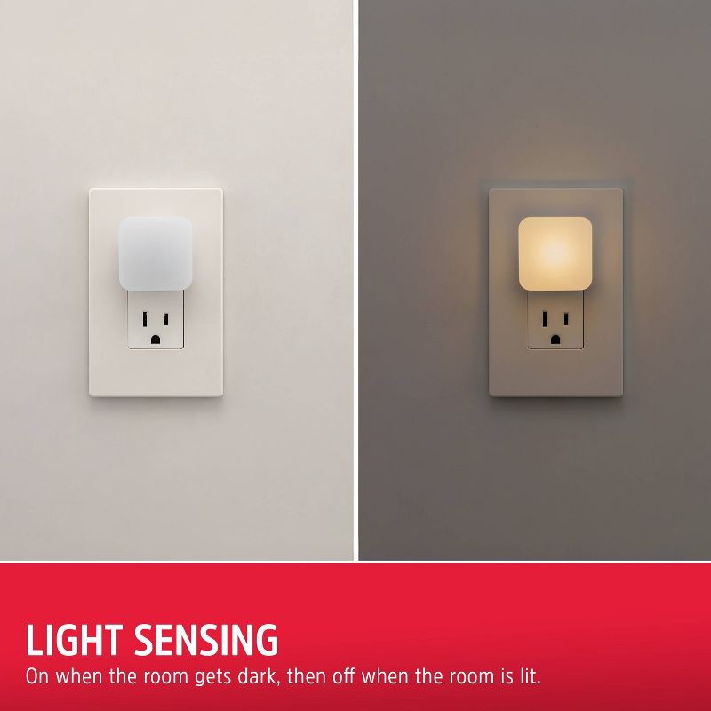 slide 3 of 8, Energizer 4pk Square Glo Dot Light Sensing 3000K Nightlights White, 4 ct