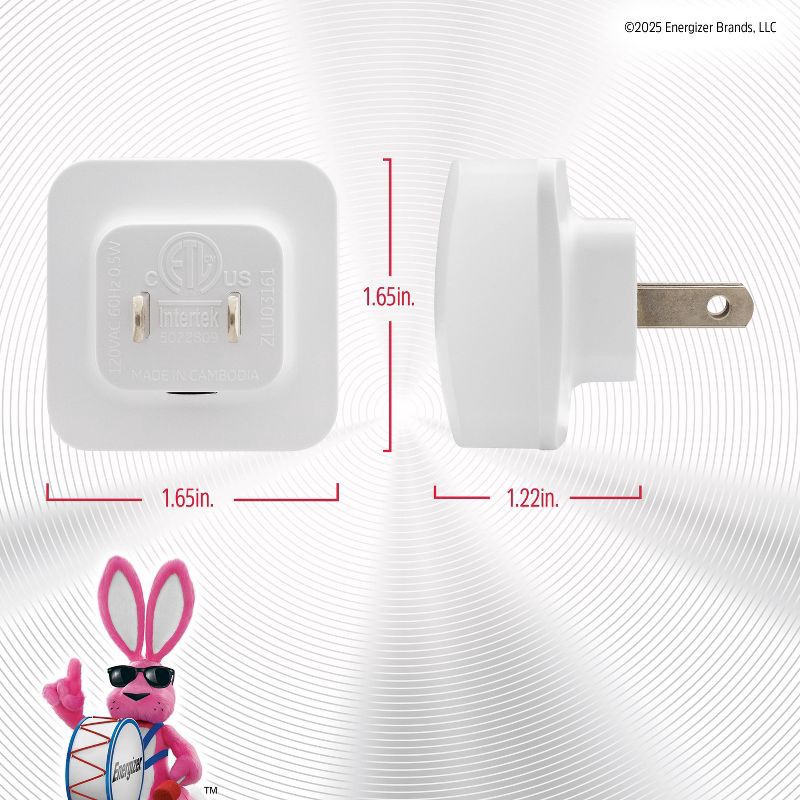 slide 5 of 8, Energizer 4pk Square Glo Dot Light Sensing 3000K Nightlights White, 4 ct