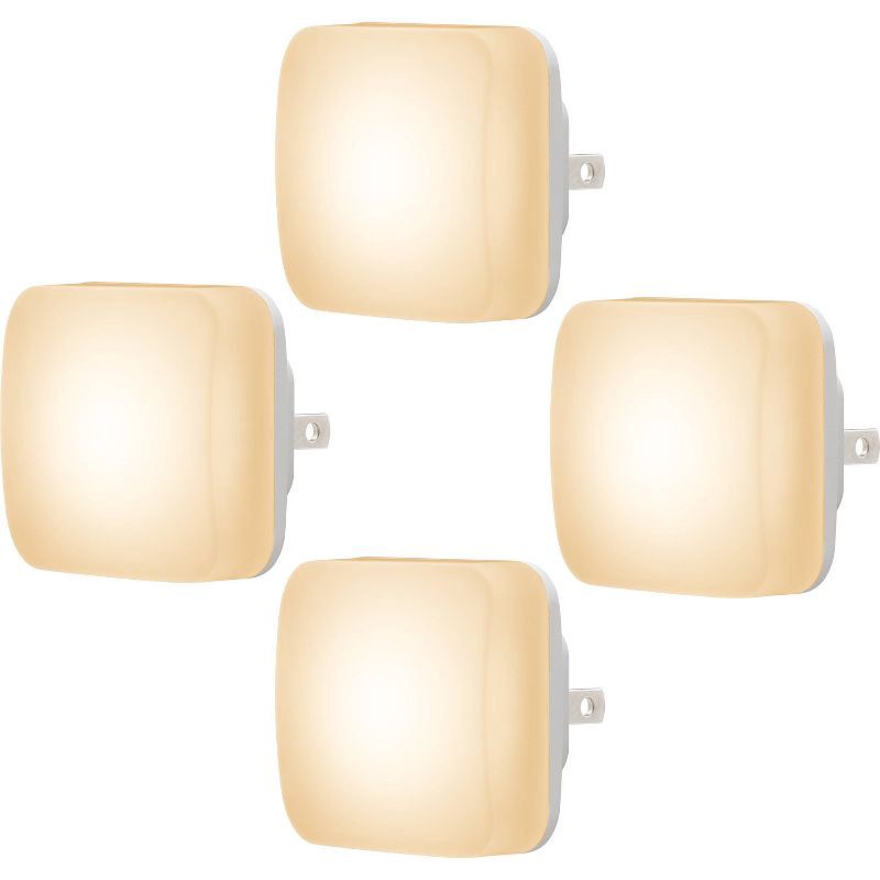 slide 1 of 8, Energizer 4pk Square Glo Dot Light Sensing 3000K Nightlights White, 4 ct