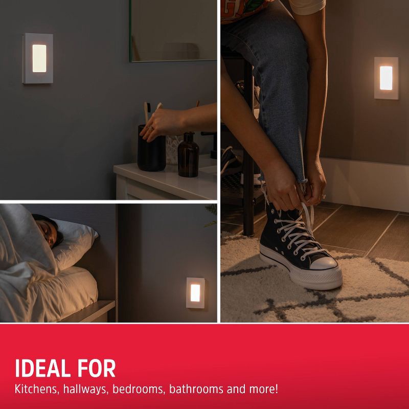 slide 4 of 8, Energizer 2pk Slimline Coverlite Light Sensing LED Nightlights White, 2 ct