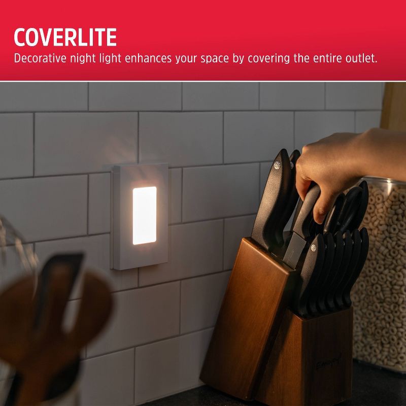 slide 5 of 8, Energizer 2pk Slimline Coverlite Light Sensing LED Nightlights White, 2 ct