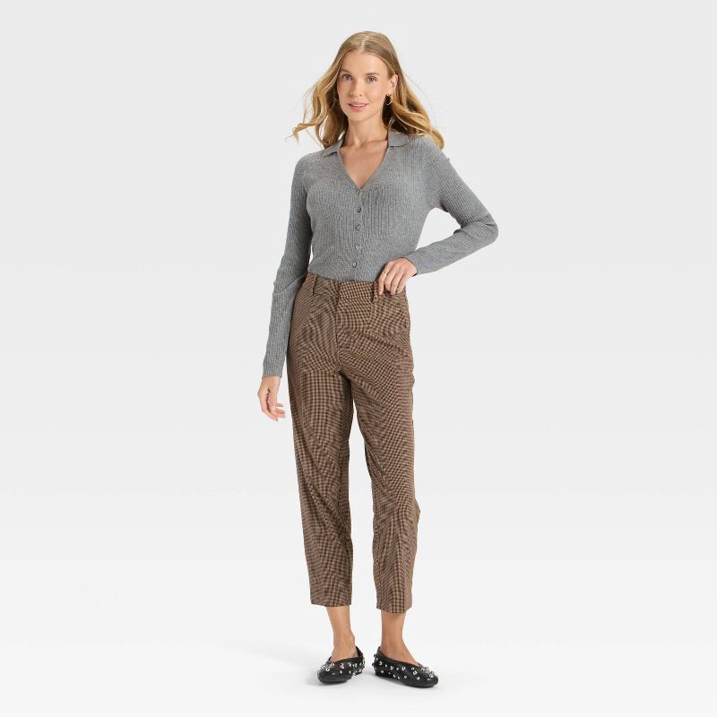 slide 3 of 3, Women's Ribbed Cardigan Sweater - A New Day™ Heather Gray S, 1 ct