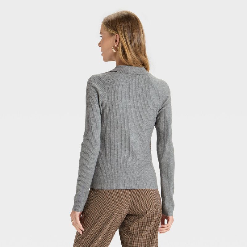 slide 2 of 3, Women's Ribbed Cardigan Sweater - A New Day™ Heather Gray XL, 1 ct