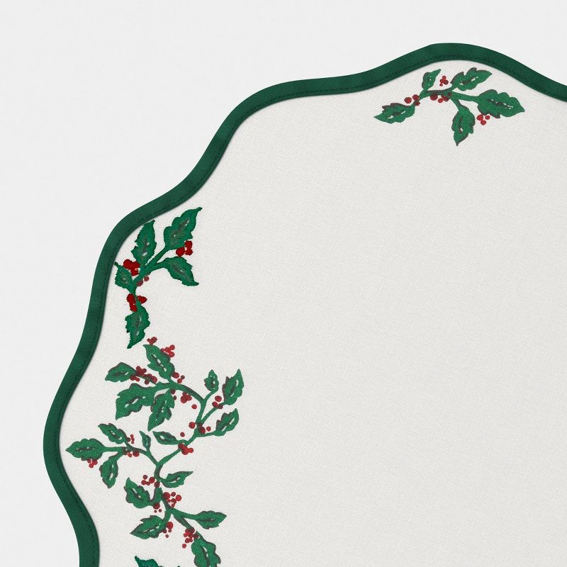 slide 4 of 4, 2pk Scallop with Embroidery Charger - Threshold™, 2 ct