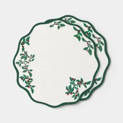 2pk Scallop with Embroidery Charger - Threshold™