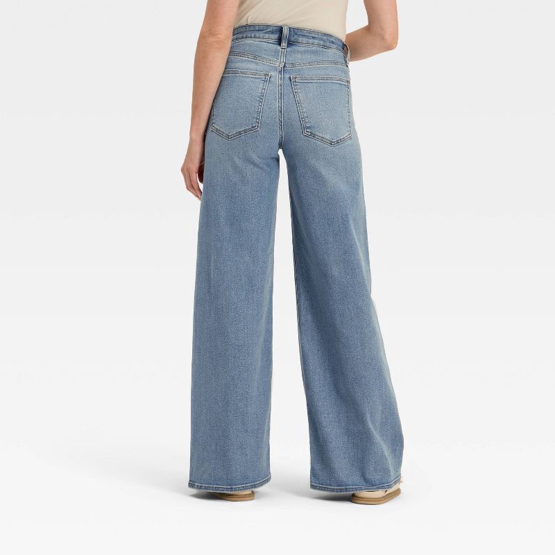 slide 2 of 3, Women's High-Rise Wide Leg Jeans - Universal Thread™ Medium Wash 12, 1 ct
