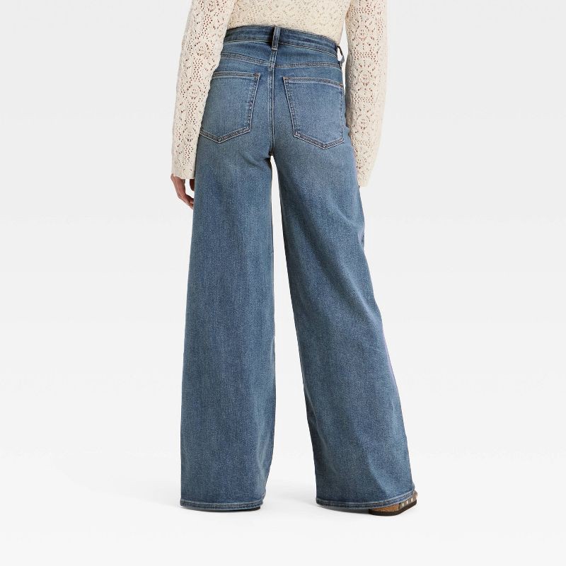 slide 2 of 3, Women's High-Rise Wide Leg Jeans - Universal Thread™ Vintage Medium Wash 4, 1 ct