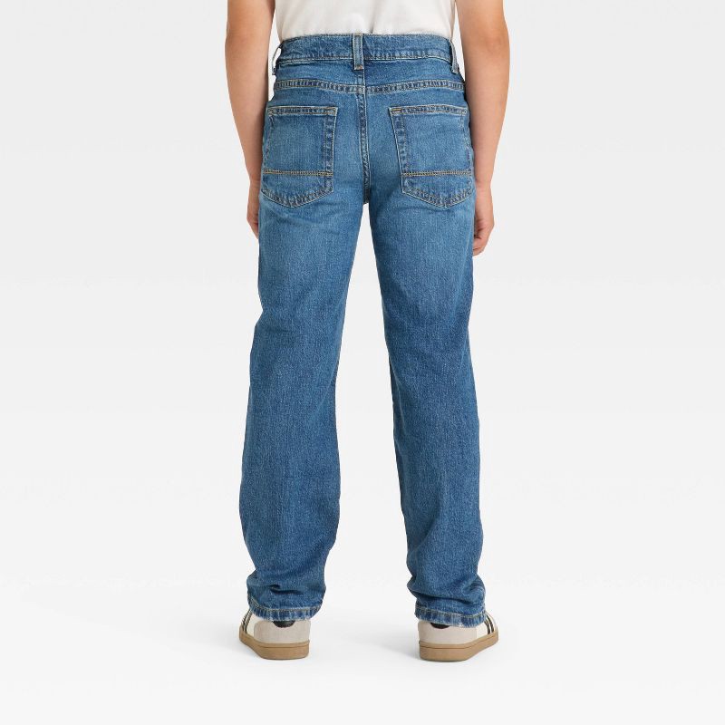 slide 2 of 3, Boys' Stretch Straight Fit Jeans - Cat & Jack™ Medium Wash 12, 1 ct