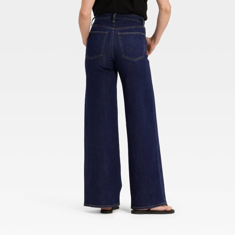 slide 2 of 5, Women's High-Rise Wide Leg Jeans - Universal Thread™ Dark Wash 2, 1 ct